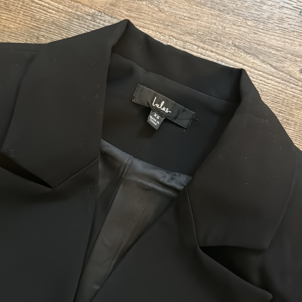 NWOT Lulus XS Captain Blog Black Double Breasted Coat - Picture 5 of 5